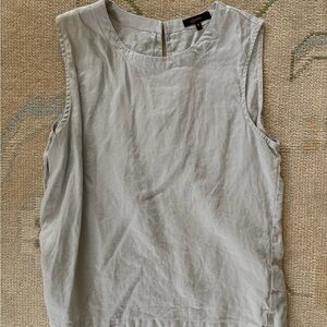 Quince Slate Blue Linen Sleeveless Top